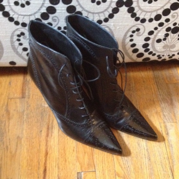 Black pointed ankle boots Size 8
