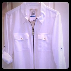 Michael Kors XL size, High-Low zipper down shirt.