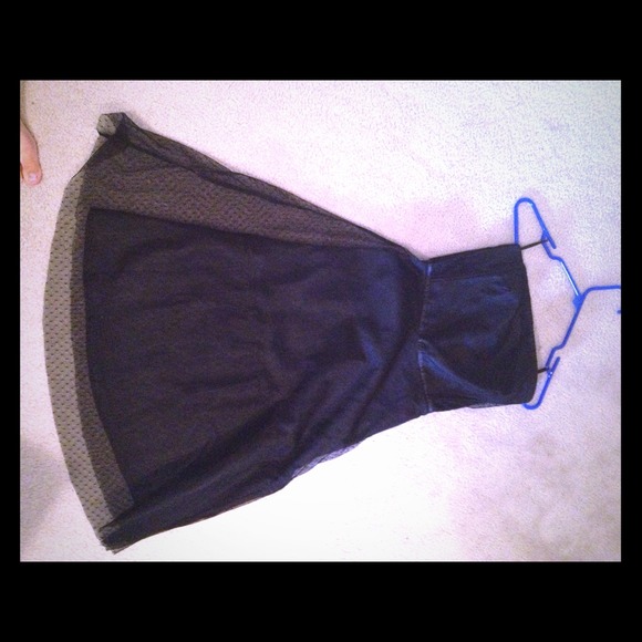 Guess dress with lace polka dot overlay!