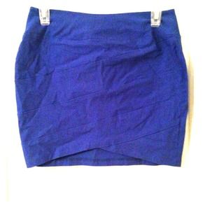 Blue body con skirt