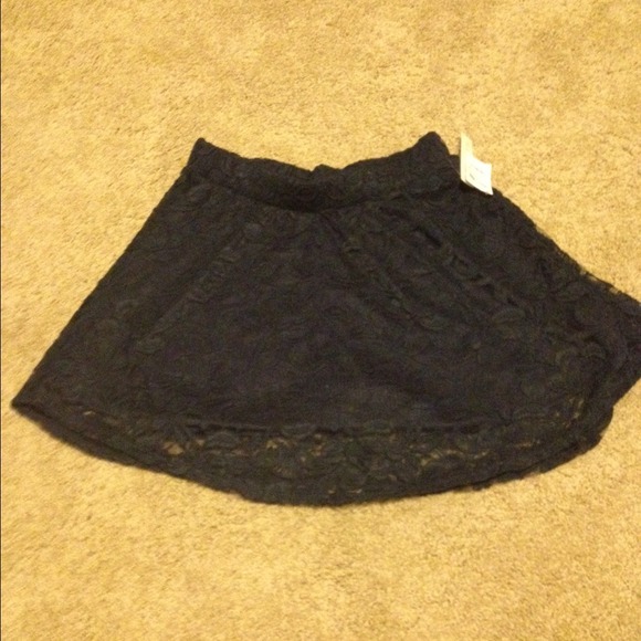 High Waisted lace dark blue skirt