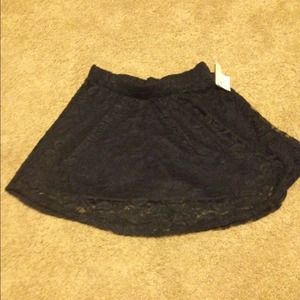 High Waisted lace dark blue skirt