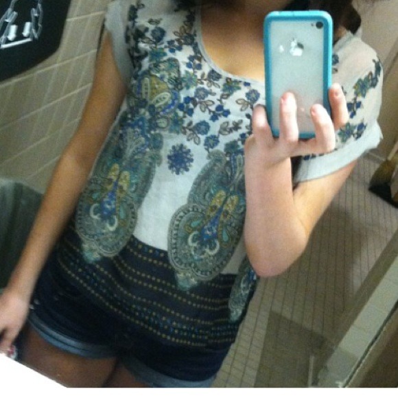 Blue, White and Green shirt