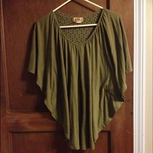 Olive green flowy top