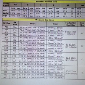 Bra and Clothes Sizes