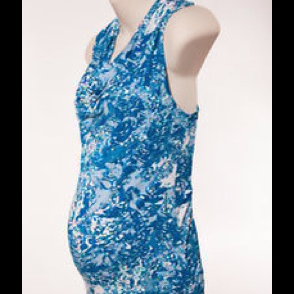 Patterned cowl neck maternity top