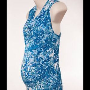 Patterned cowl neck maternity top