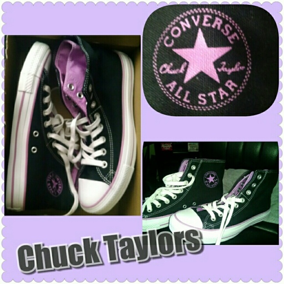 NWOT purple and black converse chuck Taylors