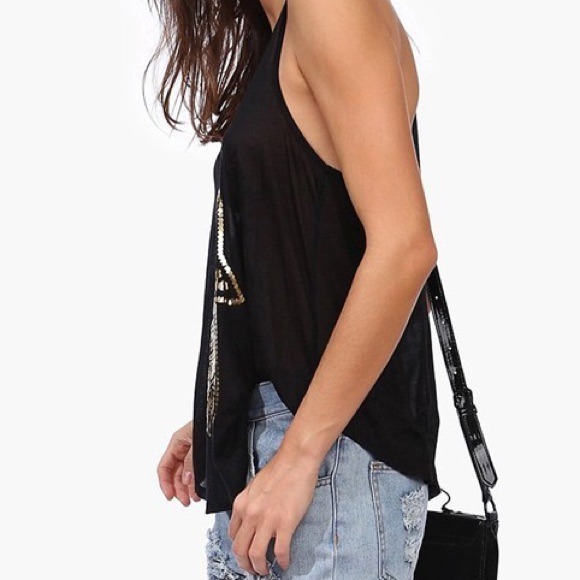 Black hamsa razorback top - Picture 3 of 4