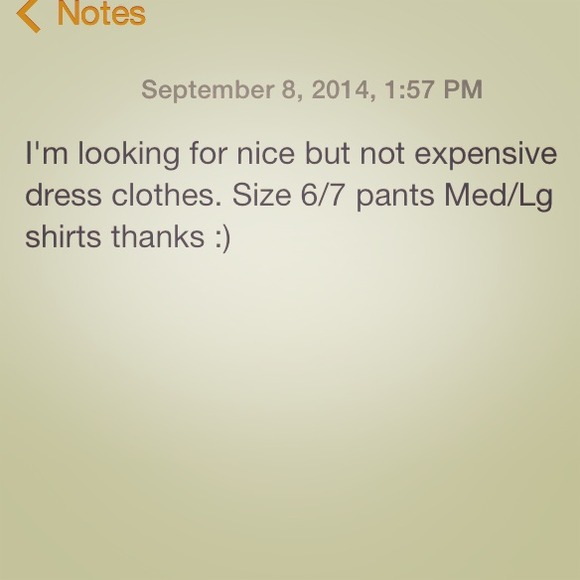 Looking for dress clothes