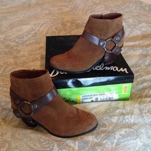 Sam Edelman Landon Booties, Whiskey Suede Sz 7