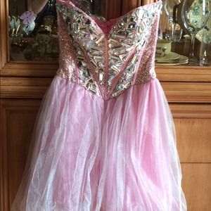 Sherri hill pink beaded dress !