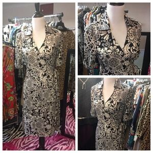 Ann Taylor black n white wrap dress