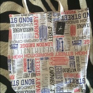 SOLD sights and streets reusable cotton tote bag