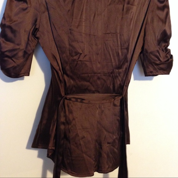 Bebe Silk Top with Rhinestone Buttons - Picture 3 of 3