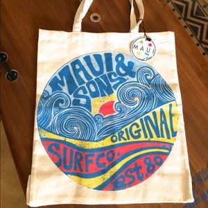 SOLD! Maui & Sons Surf Co. cotton Hawaii Tote Eco