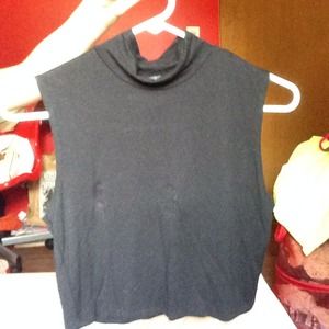 Mock Black Turtleneck Crop Top