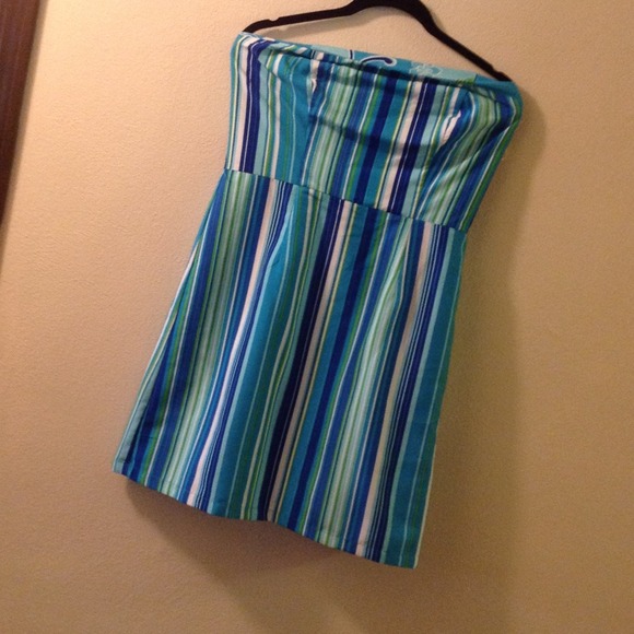 Blue,green,white reversible dress. - Picture 1 of 3