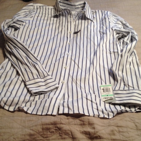 NWT!! Charterclub Blue Pin stripe button down