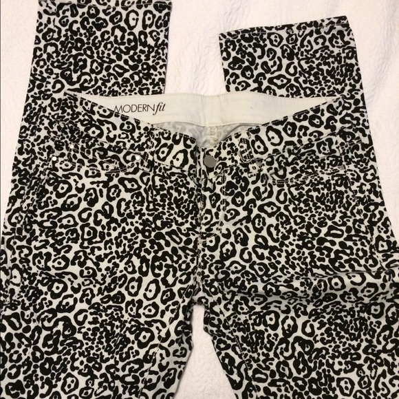 Ann Taylor Snow Leopard Skinny Jeans