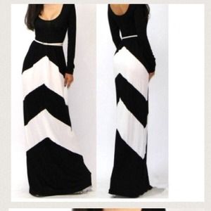 Black and White long sleeve Maxi!