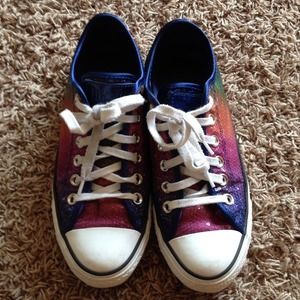 Rainbow sequin converse. Women's size 7