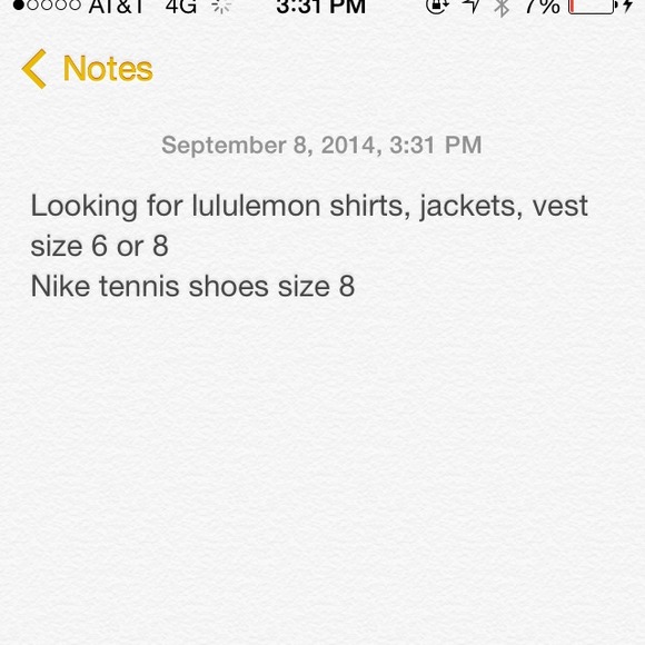 In search of lululemon and nike!