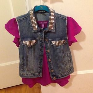 Studded Denim Vest
