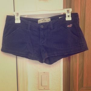 navy blue hollister fabric shorts