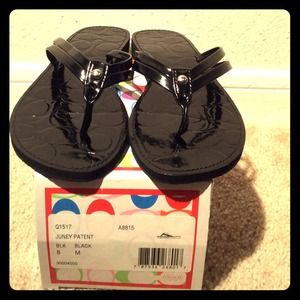 Coach Patent Leather Sandals- Brand New!
