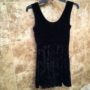 Black Velvet Skater Dress