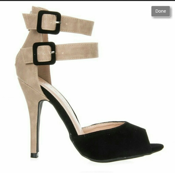liliana
 Shoes - Open Toe Slingback Heel w/Ripple Detailed Upper