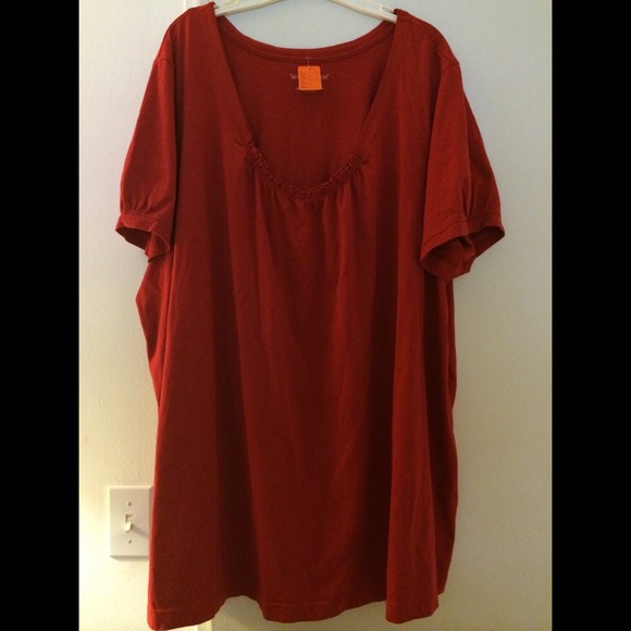 Red Scoop Neck Top