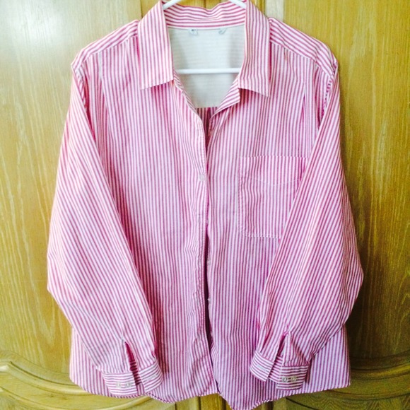 Striped Vintage Button Up Blouse