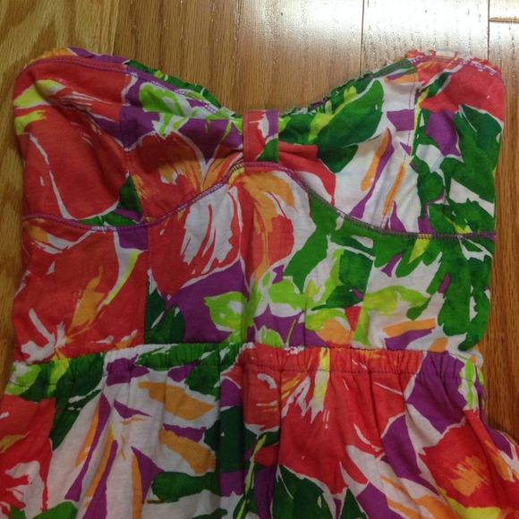 Floral Strapless Dress - Picture 3 of 4