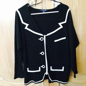 Black "Tuxedo" Long Sleeve Shirt