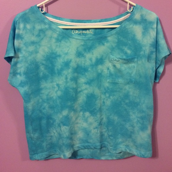 Blue tye dye crop tee from Aeropostale