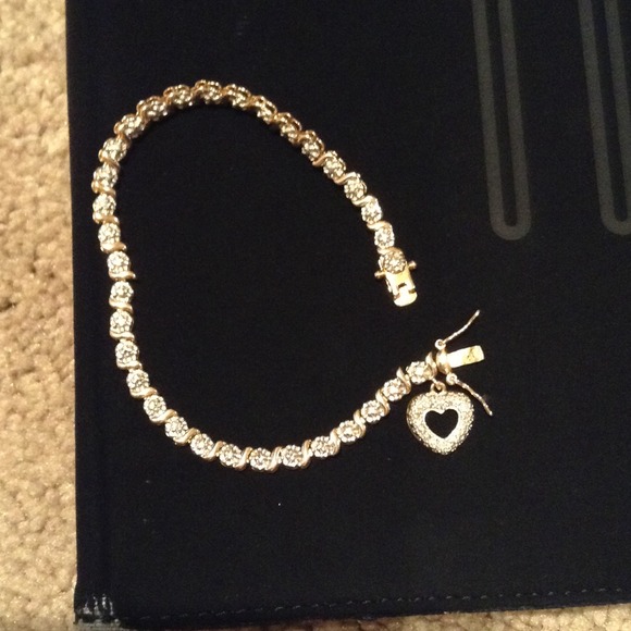 Sterling silver 925 heart tennis bracelet
