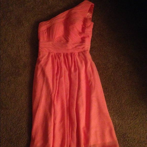 Coral chiffon dress. NWOT. Never worn. - Picture 1 of 2