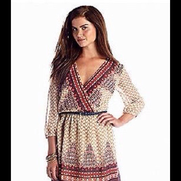 As U Wish Border Printed Dress Juniors Size L