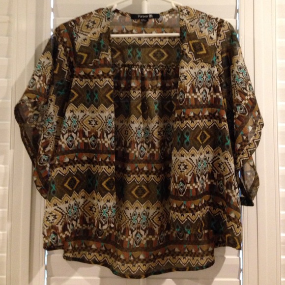 Forever 21 Outerwear - Tribal Kimono