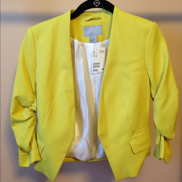 H&M Cropped Blazer (Yellow)