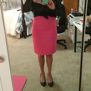 Hot pink J Crew pencil skirt