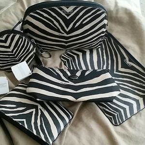 Zebra print key chain and makeup bag only
