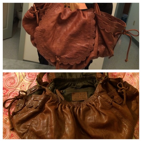 Lucky Brand Large Brown Leather Satchel
