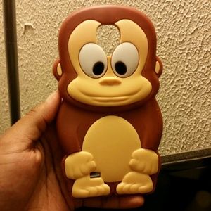 Brown Silicone Monkey case for Galaxy S4