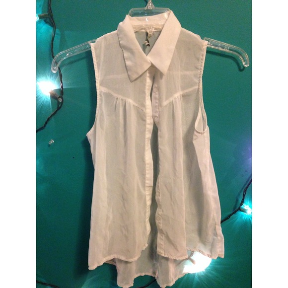 Paper crane white chiffon blouse