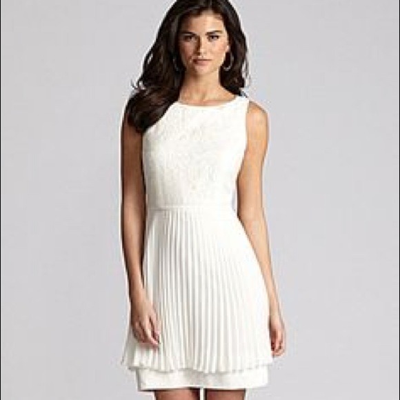 pleated cocktail dress