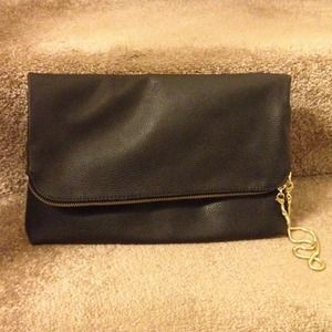 Faux Leather Fold Over Clutch