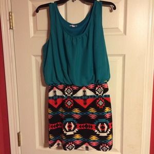 Aztec patterned dress